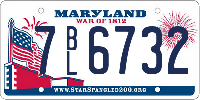 MD license plate 7BL6732