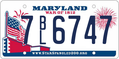 MD license plate 7BL6747