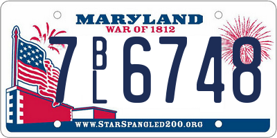 MD license plate 7BL6748