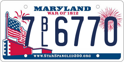 MD license plate 7BL6770
