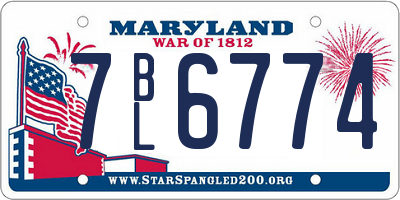 MD license plate 7BL6774
