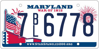 MD license plate 7BL6778