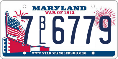 MD license plate 7BL6779