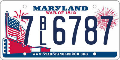 MD license plate 7BL6787