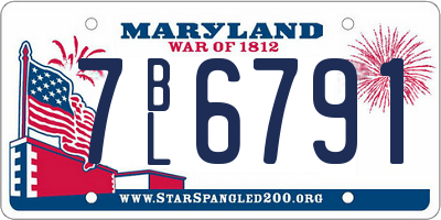 MD license plate 7BL6791