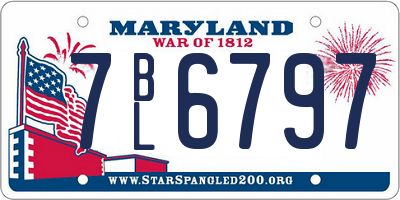 MD license plate 7BL6797