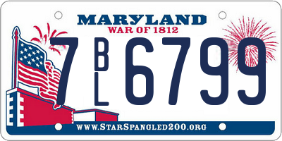 MD license plate 7BL6799