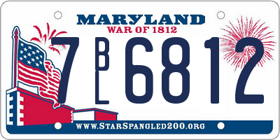 MD license plate 7BL6812