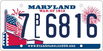 MD license plate 7BL6816