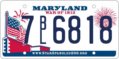 MD license plate 7BL6818
