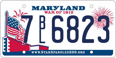 MD license plate 7BL6823