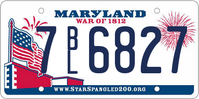 MD license plate 7BL6827