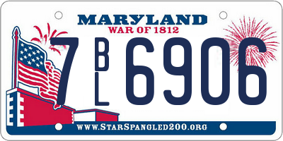MD license plate 7BL6906