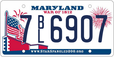 MD license plate 7BL6907