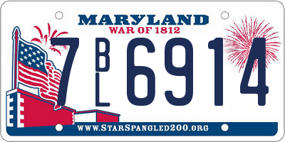 MD license plate 7BL6914