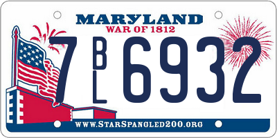 MD license plate 7BL6932