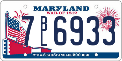 MD license plate 7BL6933