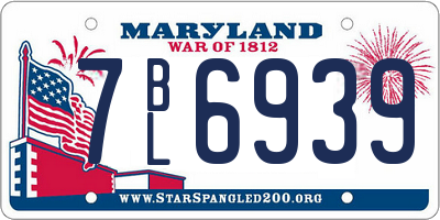 MD license plate 7BL6939