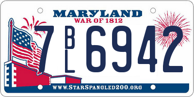 MD license plate 7BL6942