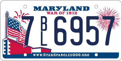 MD license plate 7BL6957