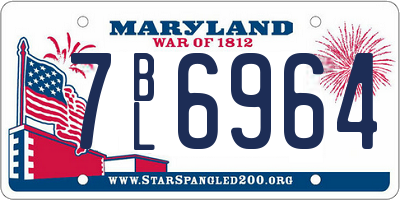 MD license plate 7BL6964