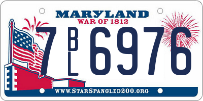 MD license plate 7BL6976
