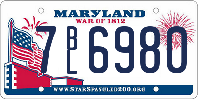MD license plate 7BL6980