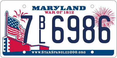 MD license plate 7BL6986