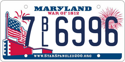 MD license plate 7BL6996
