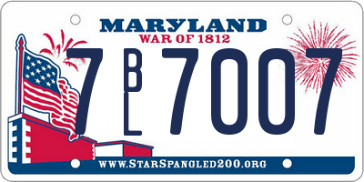 MD license plate 7BL7007