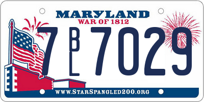 MD license plate 7BL7029