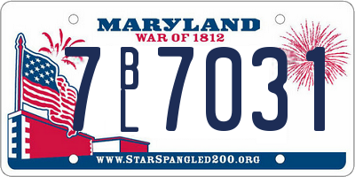MD license plate 7BL7031