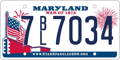 MD license plate 7BL7034