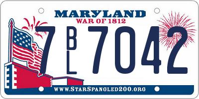 MD license plate 7BL7042