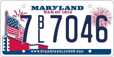 MD license plate 7BL7046