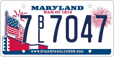 MD license plate 7BL7047