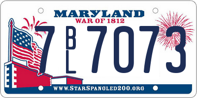 MD license plate 7BL7073