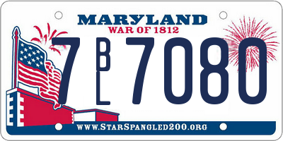 MD license plate 7BL7080