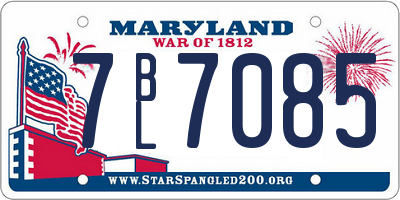 MD license plate 7BL7085