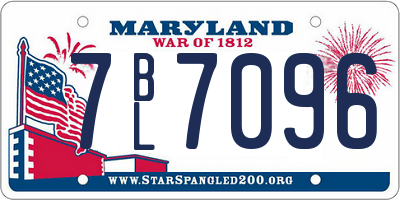 MD license plate 7BL7096