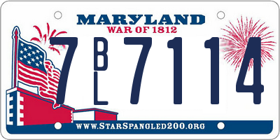 MD license plate 7BL7114