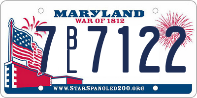 MD license plate 7BL7122