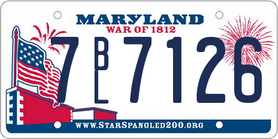 MD license plate 7BL7126