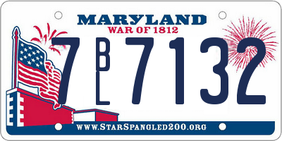 MD license plate 7BL7132