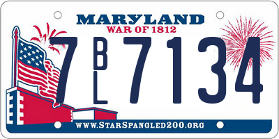 MD license plate 7BL7134