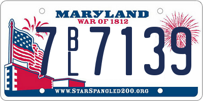 MD license plate 7BL7139