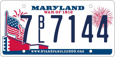 MD license plate 7BL7144