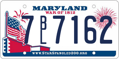 MD license plate 7BL7162