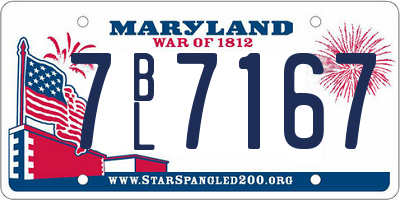 MD license plate 7BL7167