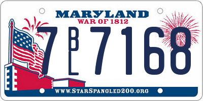 MD license plate 7BL7168